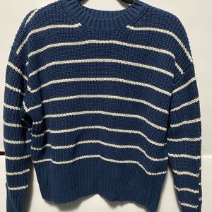 Navy blue striped sweater